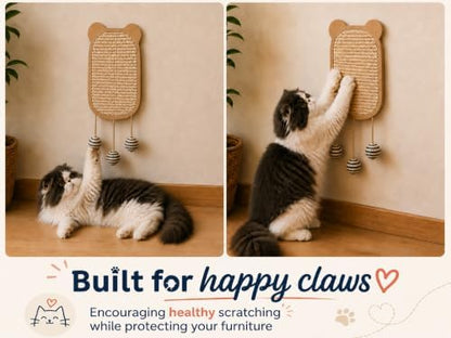 Cat Wall Shelves 6-in-1 Wall Mounted Cat Furniture with Perch & Hammock, Wooden Climbing Shelves with Scratching Post Pad, Space-Saving Climbing Tower for Indoor Cats - Image 6