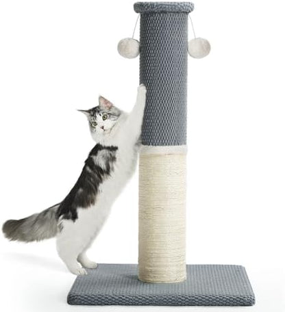Made4Pets Tall Cat Scratching Post with Sisal & Carpet for Indoor Cats, 33" by Made4Pets