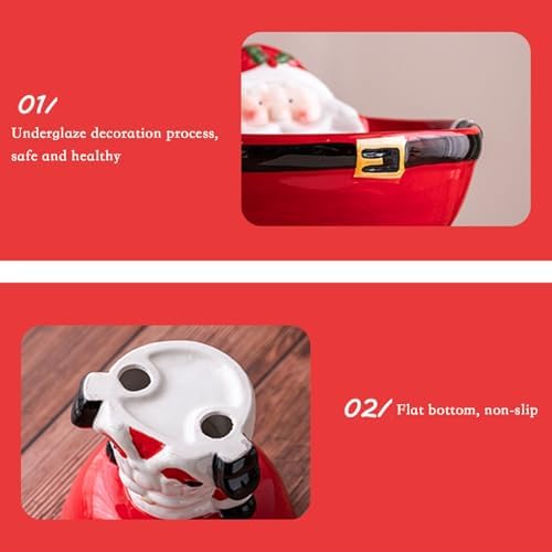 Christmas Ceramic Raised Cat Bowl Elevated Dog Bowls Cat Food Bowl Medium Water and Food Dish Xmas Decor Indoor, Microwave and Dishwasher Safe - Image 5