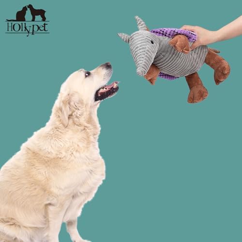 Hollypet Armadillo Squeaky Dog Toys for Medium Large Dogs, 14" - Image 5