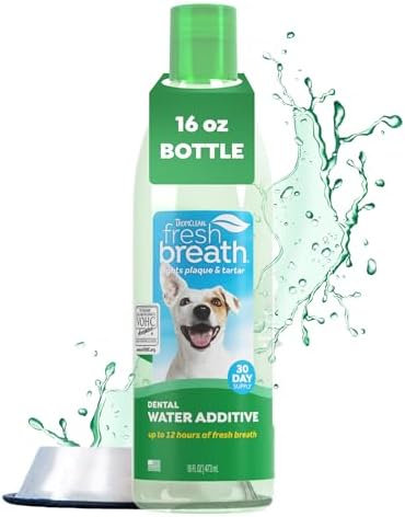 TropiClean Fresh Breath Water Additive for Dogs, Dog Breath Freshener, 16oz by TropiClean