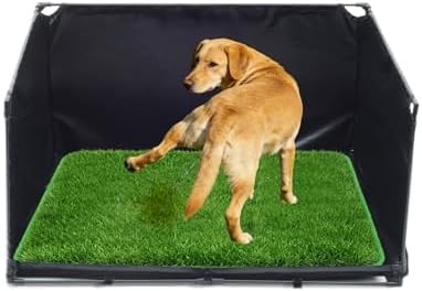 Foldable Indoor Dog Potty Tray with Artificial Grass Mat 34.64x28.34x17.72 by OCMML