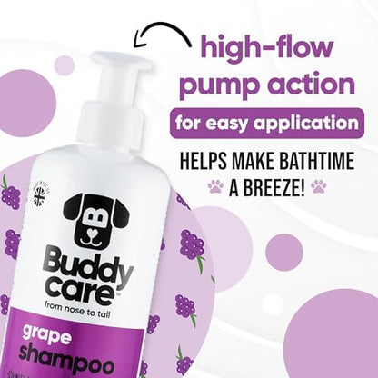 Grape Scented Puppy Shampoo by Buddycare | For Smelly Dogs from 8 Weeks | Aloe Vera & Pro Vitamin B5 (16.90oz) - Image 6