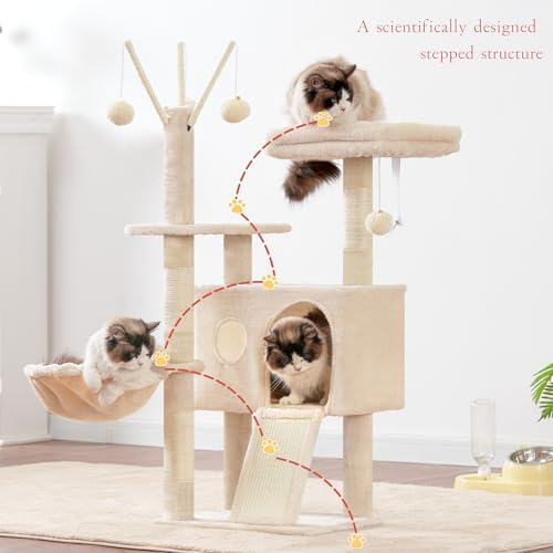 Hey-brother Cat Tree Tower with Removable Toys, Scratching Posts, MPJ008SM - Image 3