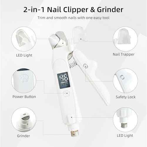 Bearded Dragon Nail Clipper & Grinder 2-in-1 - Rechargeable Electric Lizard Nail File Trimmer with Safety LED Light, Quiet Low-Speed for Lizard, Crested Gecko, Turtle, Chameleon - Image 2