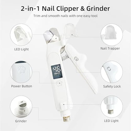 Bearded Dragon Nail Clipper & Grinder 2-in-1 - Rechargeable Electric Lizard Nail File Trimmer with Safety LED Light, Quiet Low-Speed for Lizard, Crested Gecko, Turtle, Chameleon - Image 2