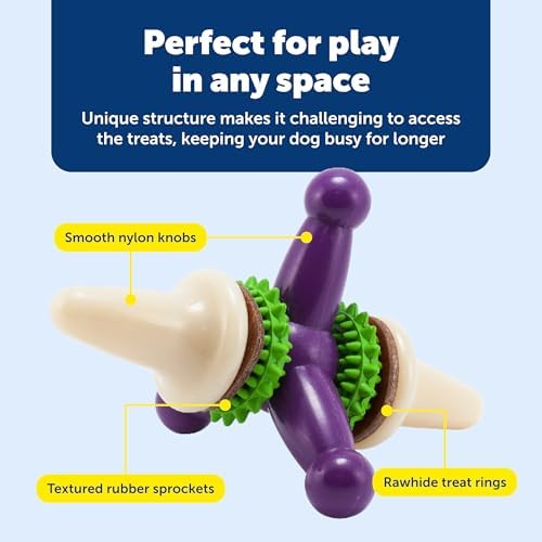 PetSafe Busy Buddy Jack - Treat Holding Dog Chew Toys - Helps Clean Teeth - Vanilla Scented Rubber for Strong Chewers - Treat Refills Included - Interactive Dog Toy Keeps Dogs Busy - Purple, Large - Image 4