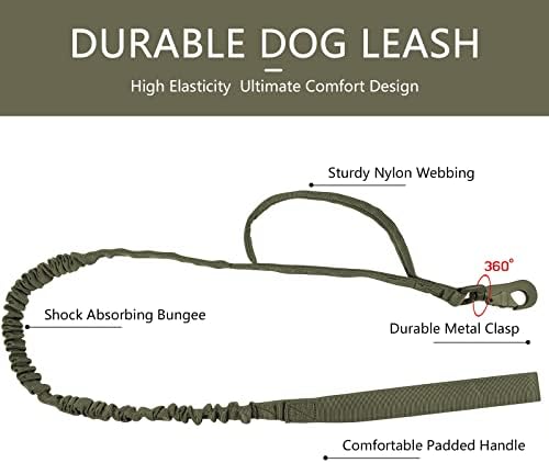 DAGANXI Tactical Dog Collar, Adjustable Military Training Nylon Dog Collar with Control Handle and Heavy Metal Buckle for Medium and Large Dogs, with Patches and Airtags Case (M, Green-Set) - Image 5