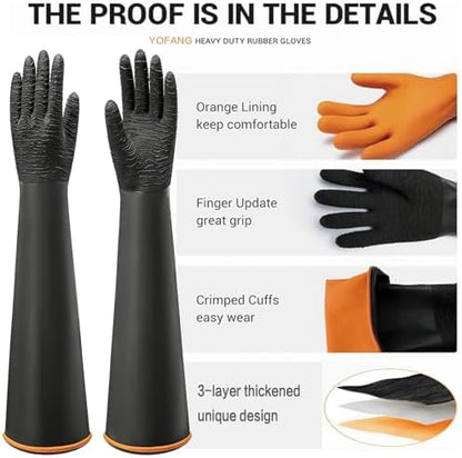 YOFANG 22" Long Sleeve Pet Grooming Bathing Gloves Waterproof - Image 3