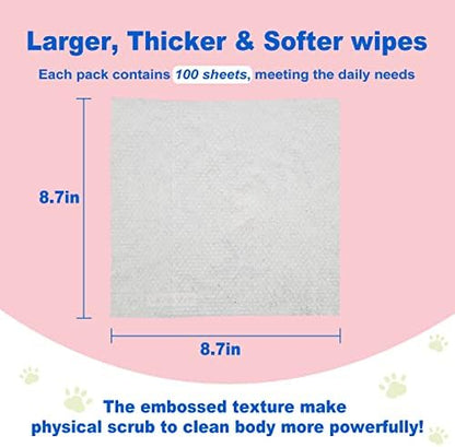 DR.EASY Super Caring Pet Wipes 100ct for Dogs and Cats, Cleans Ears, Face, Butt, Body and Eye Area – Convenient, Ideal for Home or Travel - Image 2
