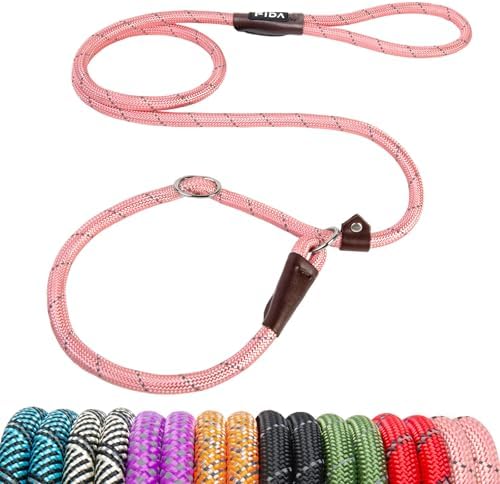 Fida Durable Slip Lead Dog Leash, 6 FT x 1/2" Dog Training Leash, Pink by Fida