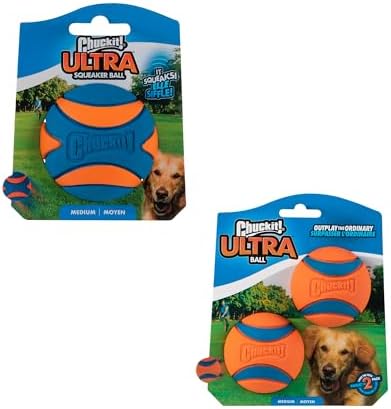 Chuckit! Ultra and Squeaker Ball Dog Toy, Medium 2.5in, 3 Pack, Floats - Image 2
