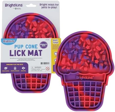 Brightkins Tie Dye Pup Cone Lick Mat - Mental Stimulation for Dogs, Sniff Mat for Dogs and Cats, Enrichment Dog Food Mat, Puppy Training Tools, Cat Feeder Toy, Dog Toys Boredom, Slow Pet Feeder by Brightkins