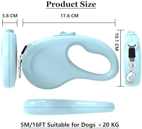 Retractable Dog Leash for Small Medium Dogs, 16Ft/5M, Blue - Image 2