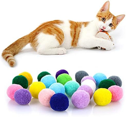 Molain Large Cat Toy Balls, Soft Cat Balls 1Inch Kitten Pom poms Ball Cat Play Toy (30 Pcs) - Image 6