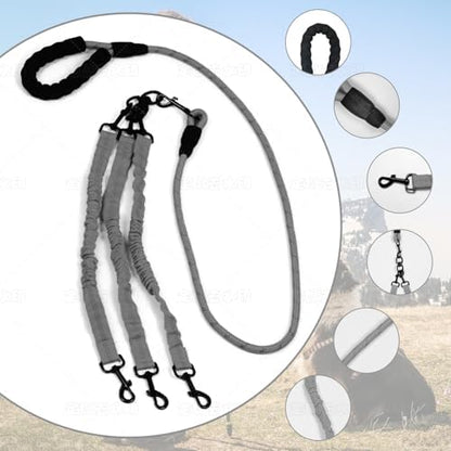 Dog Double Leashes,4-Dog Rope Bungee Four Leash - Tangle-Free Design with Padded Handle, 360° Swivel Control & Removable Feature for Walking Multiple Dogs - Image 3