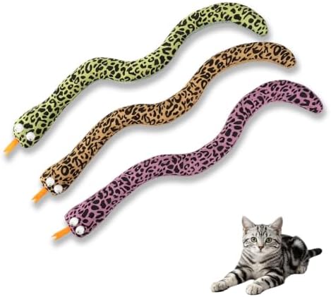 Andiker 3 PCS Snake Cat Toys, Colorful Cat Chew Toy with Natural Catnip Interactive Cat Toy for Indoor Cats to Boredom Relief and Clean Teeth by Andiker-ServingforYou