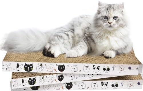 3 Pack Cardboard Cat Scratcher Refill Cat Scratch Pad Durable Cat Scratchers for Indoor Cats Kitten 16.5 x 8 x1 Inch Reversible Cat Scratching Board to Protect The Furniture (Lovely Pets) by Unknown