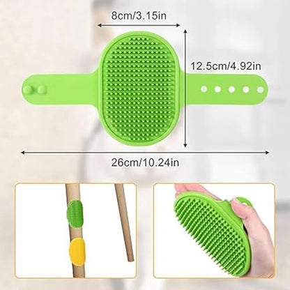 Silicone Pet Grooming Brush for Dogs & Cats – Soft Bath Brush, Gentle Deshedding & Massage Tool, Adjustable Hand Strap, Use Wet or Dry for Short & Long Hair Pets (Green) - Image 6
