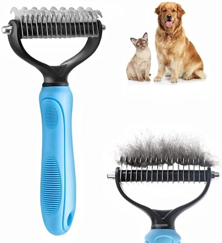 Dog Undercoat Rake 2-Sided Shedding Comb with 26-Tooth by Tsxurepaw