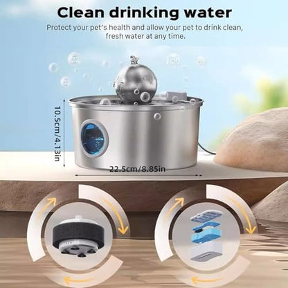 Cat Water Fountain Filters,8Pcs Cat Fountain Filters,8 Sponges Multi-Layer Filtration System for 3.2L Stainless Steel Cat Water Fountain,Cat Water Fountain Filters Accessories - Image 5