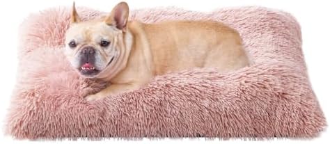 EHEYCIGA Fluffy Dog Crate Bed for Medium Dogs, Plush Crate Pad, Pink by EHEYCIGA