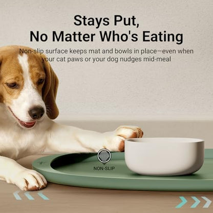 DownyPaws Dog Food Mat,Silicone Waterproof Feeding Mat, 24"×17", Sage - Image 7