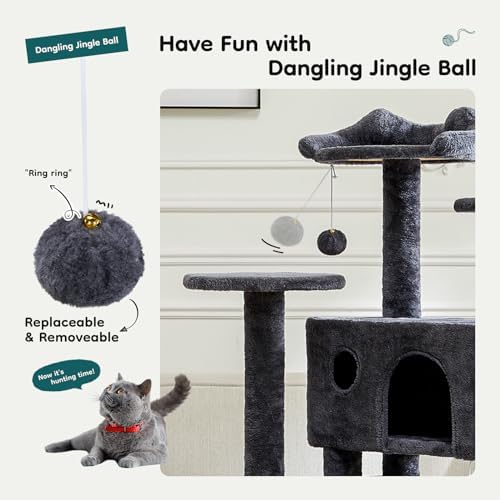 DUMOS 54 Inch Cat Tree Tower with Scratching Posts - Image 4