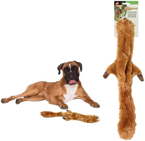 SPOT Skinneeez Squirrel 23-Inch Stuffing-Free Plush Dog Toy – Realistic Design with 2 Squeakers – Durable, Soft Polyester for Medium & Large Dogs – Tug, Fetch & Shake Play – for Moderate Chewers by SPOT