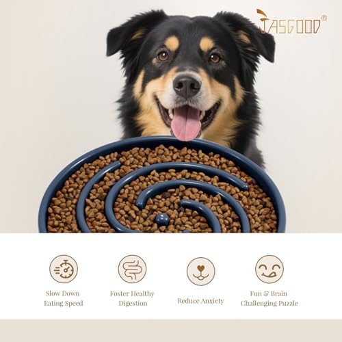 JASGOOD Slow Feeder Dogs Bowl for Large Medium Dogs,Anti-Gulping Pet Slower Food Feeding Bowls Stop Bloat,Preventing Choking Healthy Design Dogs Bowl - Image 6