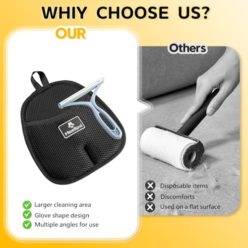 3Pcs Gloves Pet Hair Removal, Pet Hair Remover Glove, Washable Reusable Dogs Cats Hair Gloves for Furniture Bed Sheets Couch Clothes Carpet Car - Image 5