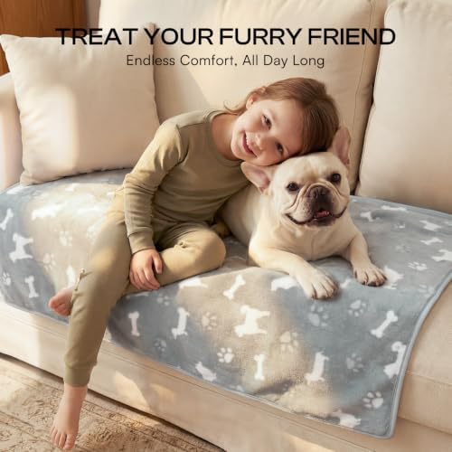 Luciphia 3 Pack Cute Dog Blankets Soft Fleece for Small Puppy Cat,30"x20" - Image 4