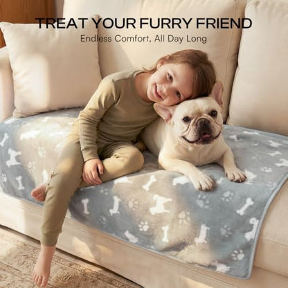 Luciphia 3 Pack Cute Dog Blankets Soft Fleece for Small Puppy Cat,30"x20" - Image 4