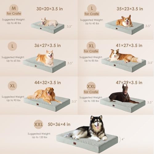 EHEYCIGA Orthopedic Dog Bed Extra Large with Removable Washable Cover, 47IN - Image 2
