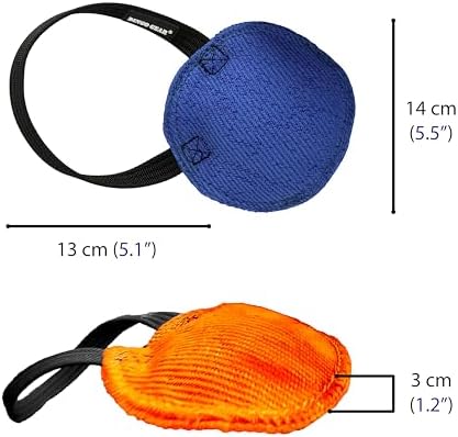 Dingo Gear Dog tug Toy, French Linen, disc, Orange 10,6in - Image 2