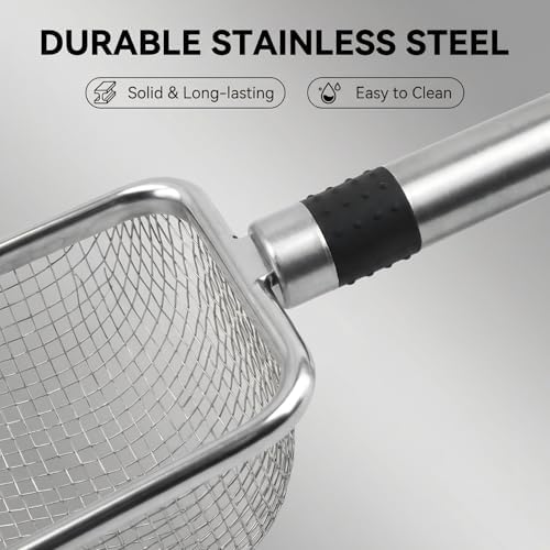 Chicken Poop Scooper 2 Pack, Stainless Steel Coop Scoop, 3.8mm & 5mm Mesh - Image 3