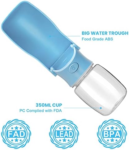 Portable Dog Water Bottle, Foldable Water Bottle for Dog, SkyBlue, 12oz - Image 2