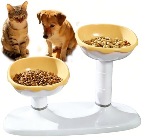 Elevated Cat Bowls, Raised Cat Dishes for Food and Water by RUIFANDAHK