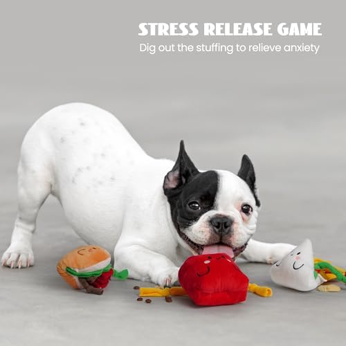 Nocciola Squeaky Hide and Seek Dog Snuffle Food Toys, Interactive Plush Stuffed Pet Supplies for Puppy Small Medium Breeds, Cute Burrow Cognitive Digging Treat Hiding Enrichment Puzzle Toy, 3 Packs - Image 4