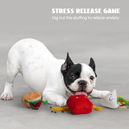 Nocciola Squeaky Hide and Seek Dog Snuffle Food Toys, Interactive Plush Stuffed Pet Supplies for Puppy Small Medium Breeds, Cute Burrow Cognitive Digging Treat Hiding Enrichment Puzzle Toy, 3 Packs - Image 4