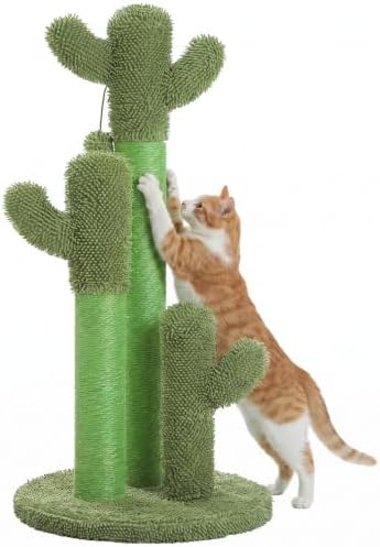 PAWZ Road 35” Cat Scratching Post Cactus Cat Scratcher with Toy Ball by PAWZRoad