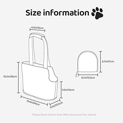Dog Purse Carrier with Safety Hook - Foldable & Hands-Free Dog Cat Carrier Bag for Subway, Travel, Shopping up to 20lbs Aztec Style - Image 4