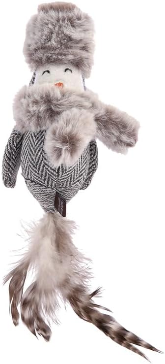 P.L.A.Y. Cute Cat Toys - Holiday & Christmas Themed Organic Catnip Filled Toy, Great for Adult Cats and Kittens - Machine Washable, Recycled Materials, Rattles, Crinkles, Feathers (Blissful Birdie)
