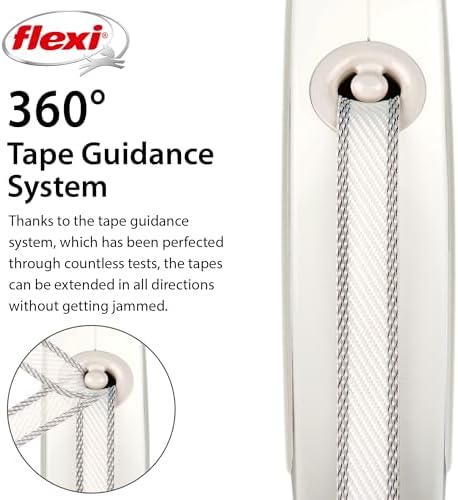 FLEXI® Style Tape Retractable Dog Leash, Medium, 16 ft - White/Grey - Image 3