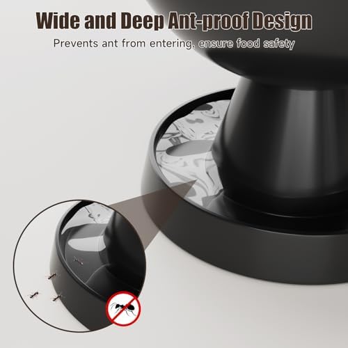 Raised Cat Food Bowl, Ceramic 15° Tilted Cat Bowl(Black) - Image 2