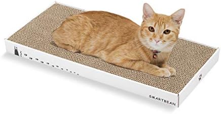 Cardboard Scratcher Pad Scratching post:Smartbean Cat Scratch Pad,Cat Scratching Post with Durable&High Density Cardboard, Indoor Toy for Cat, Double-sided Design For double life (16.5x7.9x1.2 inches) by SMARTBEAN