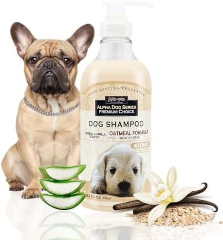 Oatmeal Grooming Natural Dog Shampoo and Conditioner with Aloe Vera, pH balanced Shampoo for Dogs, Tear-Free, Moisturizing Dog Shampoo for Sensitive Skin - 26.4 Oz by AlphaDogSeries