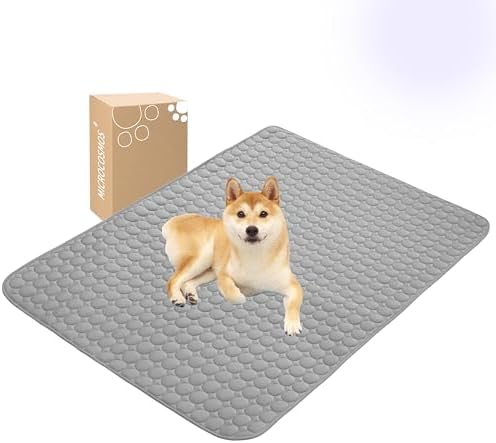 MICROCOSMOS Summer Cooling Mat & Sleeping Pad- Water Absorption Top, Materials Safe, Easy Carry, EZ Clean. Keep Cooling for Pets, Kids and Adults.(Dark Grey, 59" x 40") by MICROCOSMOS