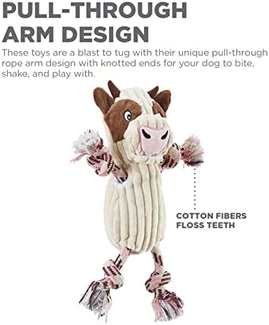 Outward Hound by Charming Pet Ranch Roperz Cow Plush Squeaky Dog Toy - Image 6