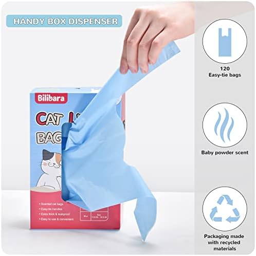 Cat Litter Bags, 120 Count, Ultra Thick, Scented, Leak-Proof, Disposable, 15 Liters Capacity - Image 4